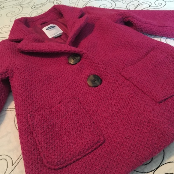 Old Navy, Tweed Peacoat 12-18 MO | Magenta - Picture 8 of 10